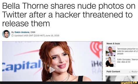 bella thorne leaked|Bella Thorne shares nude photos on Twitter after a hacker